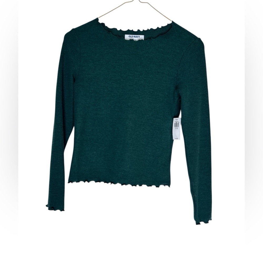 Old Navy girls Teal Long Sleeve Top large 10/12 new